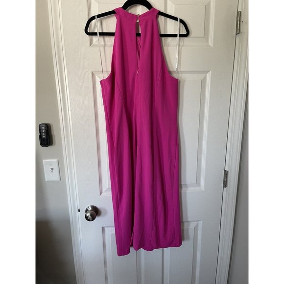 NWT Julia Jordan Twist Halter Neck Sleeveless Stretch Crepe Sheath Dress - 14 - Picture 8 of 9